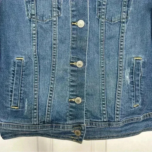 Old Navy Jean Jacket Distressed Size Small - Picture 5 of 16